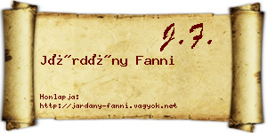 Járdány Fanni névjegykártya